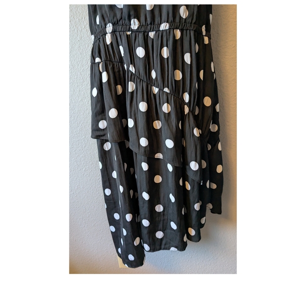 A New Day Black and White Polka Dot  Asymmetrical Ruffle Skirt Dress Sz.XL - Picture 9 of 14
